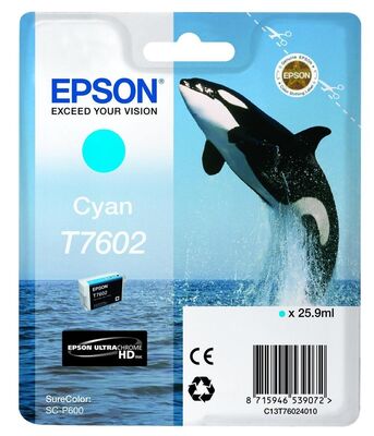 Epson T7602-C13T76024010 Mavi Orjinal Kartuş - 1