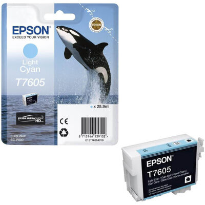 Epson T7605-C13T76054010 Açık Mavi Orjinal Kartuş - 1